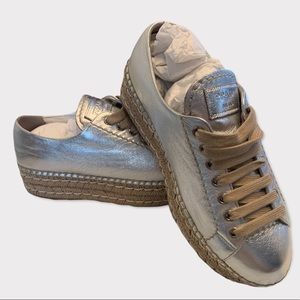 PRADA Leather Lace Up Espadrilles EU size 38.5